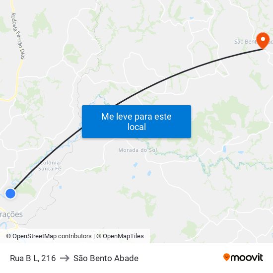 Rua B L, 216 to São Bento Abade map