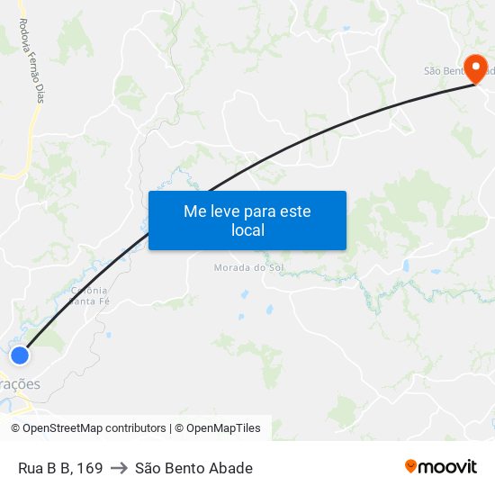 Rua B B, 169 to São Bento Abade map