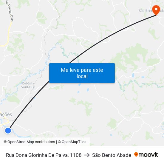 Rua Dona Glorinha De Paiva, 1108 to São Bento Abade map