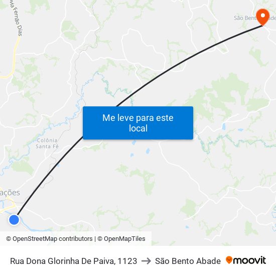 Rua Dona Glorinha De Paiva, 1123 to São Bento Abade map