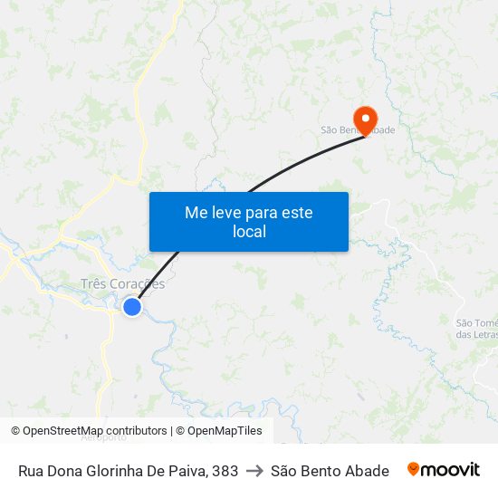 Rua Dona Glorinha De Paiva, 383 to São Bento Abade map