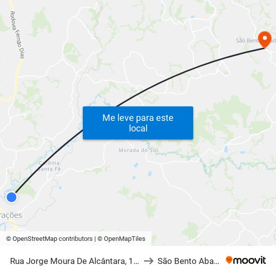 Rua Jorge Moura De Alcântara, 120 to São Bento Abade map