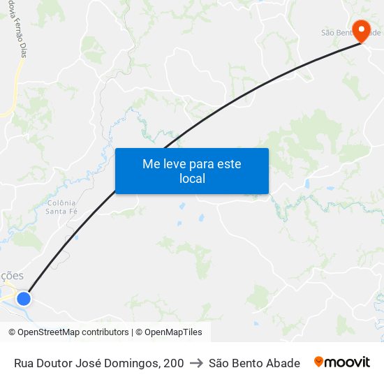 Rua Doutor José Domingos, 200 to São Bento Abade map