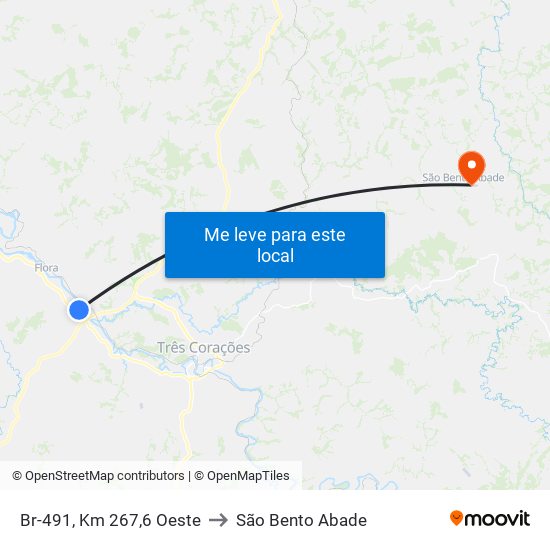 Br-491, Km 267,6 Oeste to São Bento Abade map