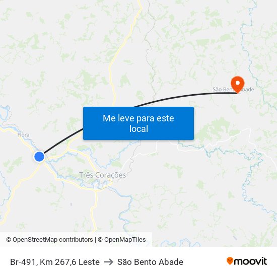 Br-491, Km 267,6 Leste to São Bento Abade map