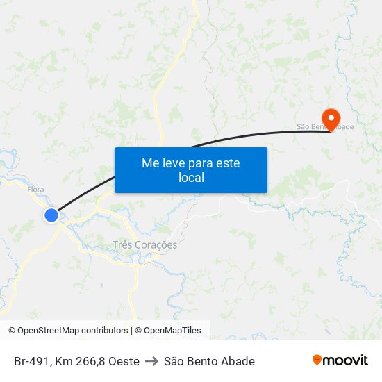 Br-491, Km 266,8 Oeste to São Bento Abade map