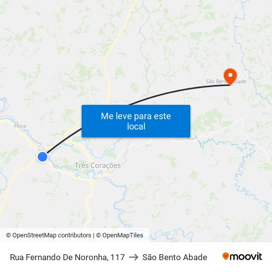 Rua Fernando De Noronha, 117 to São Bento Abade map