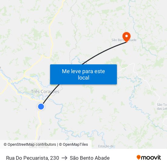 Rua Do Pecuarista, 230 to São Bento Abade map