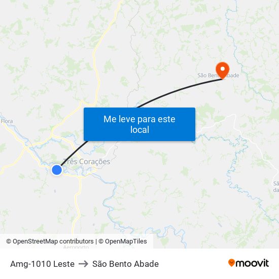 Amg-1010 Leste to São Bento Abade map