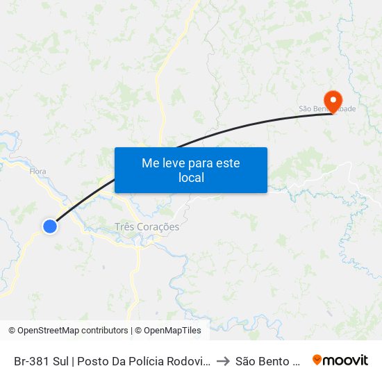 Br-381 Sul | Posto Da Polícia Rodoviária Federal to São Bento Abade map