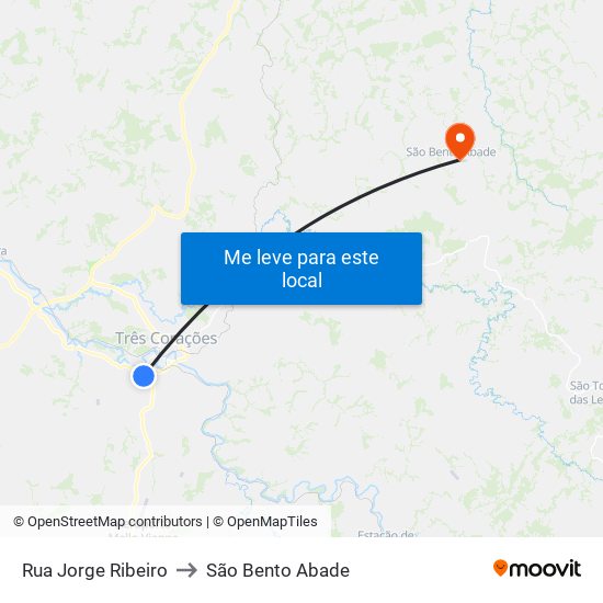 Rua Jorge Ribeiro to São Bento Abade map