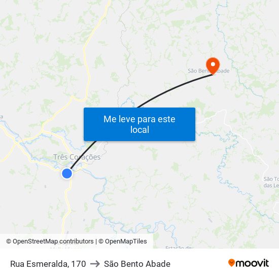 Rua Esmeralda, 170 to São Bento Abade map