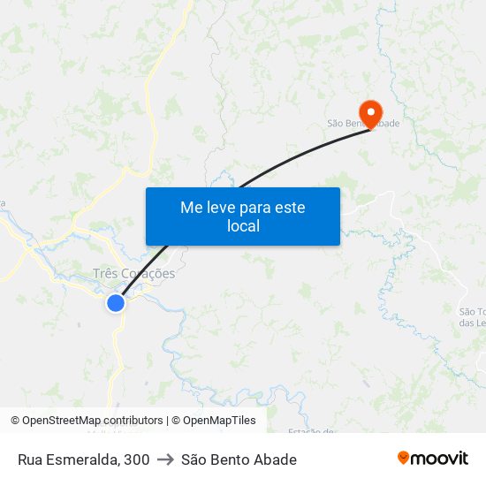 Rua Esmeralda, 300 to São Bento Abade map
