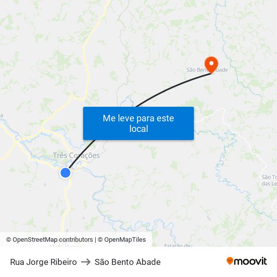 Rua Jorge Ribeiro to São Bento Abade map