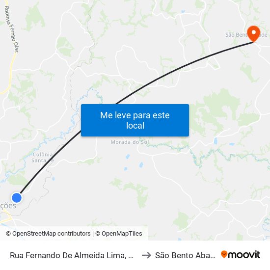 Rua Fernando De Almeida Lima, 270 to São Bento Abade map