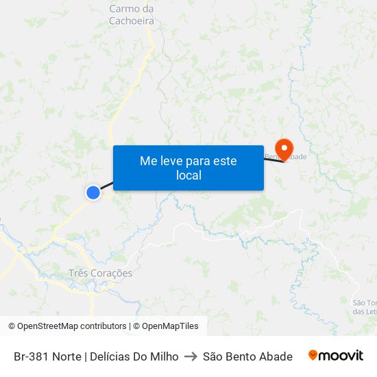 Br-381 Norte | Delícias Do Milho to São Bento Abade map