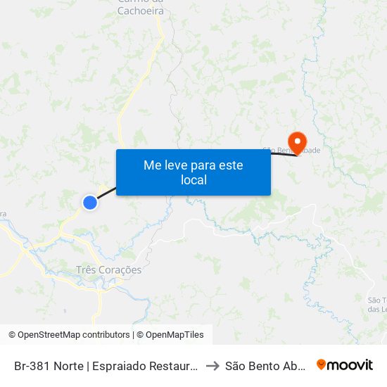 Br-381 Norte | Espraiado Restaurante to São Bento Abade map