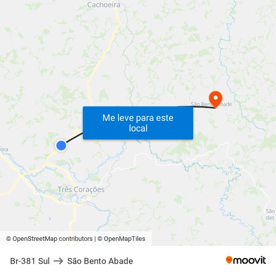 Br-381 Sul to São Bento Abade map