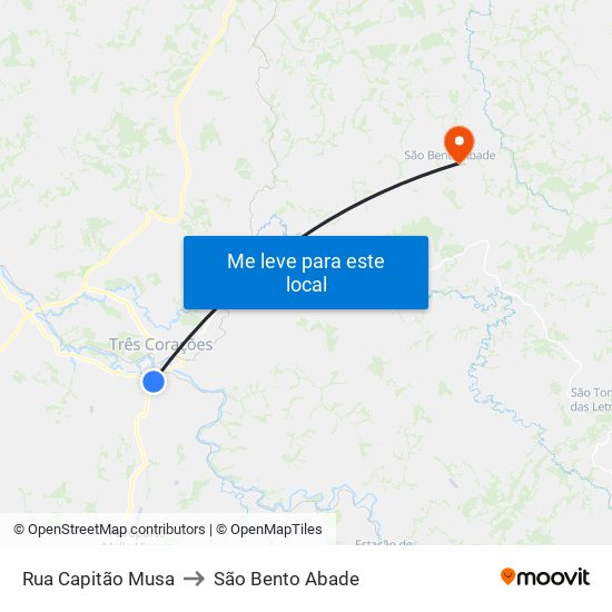Rua Capitão Musa to São Bento Abade map