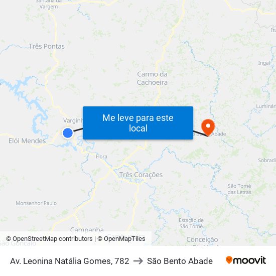 Av. Leonina Natália Gomes, 782 to São Bento Abade map