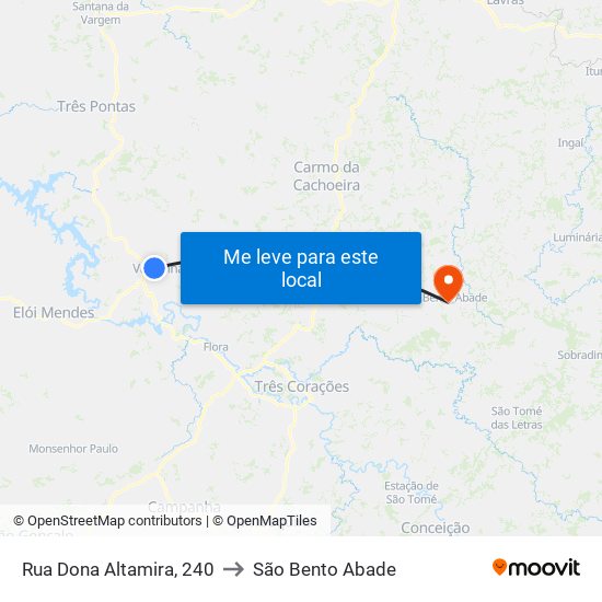 Rua Dona Altamira, 240 to São Bento Abade map