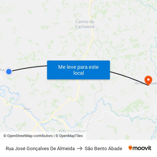 Rua José Gonçalves De Almeida to São Bento Abade map