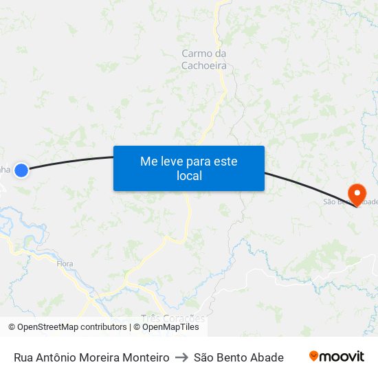 Rua Antônio Moreira Monteiro to São Bento Abade map