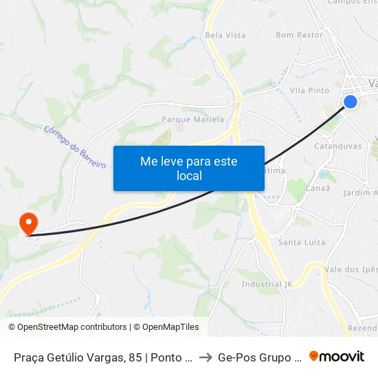 Praça Getúlio Vargas, 85 | Ponto Central to Ge-Pos Grupo Unis map