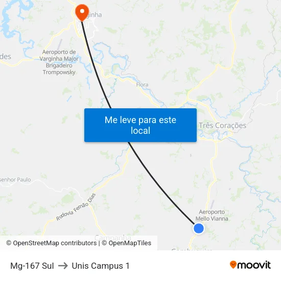 Mg-167 Sul to Unis Campus 1 map