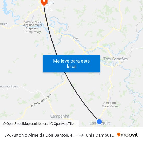 Av. Antônio Almeida Dos Santos, 469 to Unis Campus 1 map