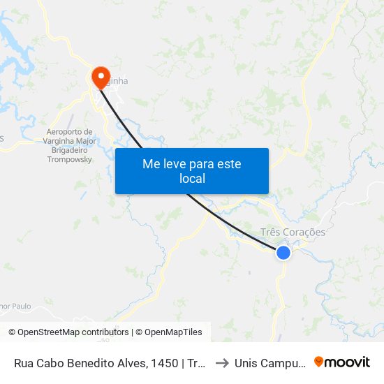 Rua Cabo Benedito Alves, 1450 | Trectur to Unis Campus 1 map