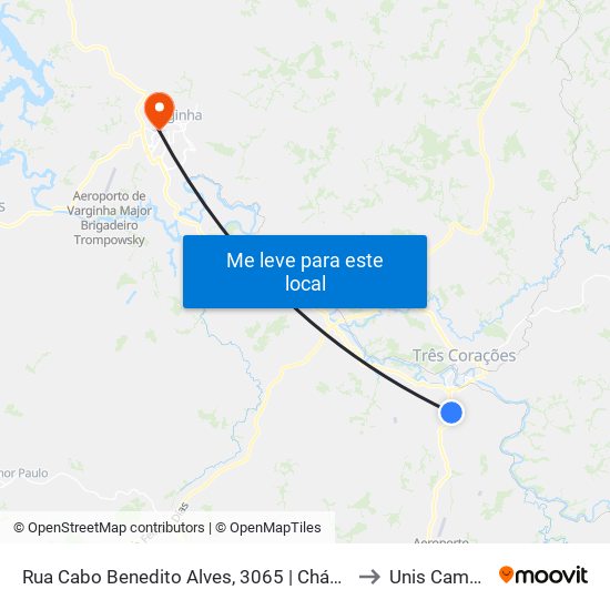 Rua Cabo Benedito Alves, 3065 | Chácara Paraíso to Unis Campus 1 map