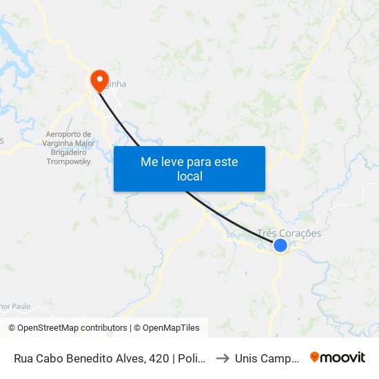 Rua Cabo Benedito Alves, 420 | Polivalente to Unis Campus 1 map