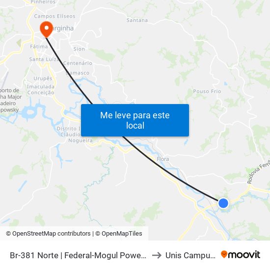 Br-381 Norte | Federal-Mogul Powertrain to Unis Campus 1 map