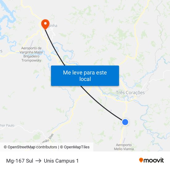 Mg-167 Sul to Unis Campus 1 map