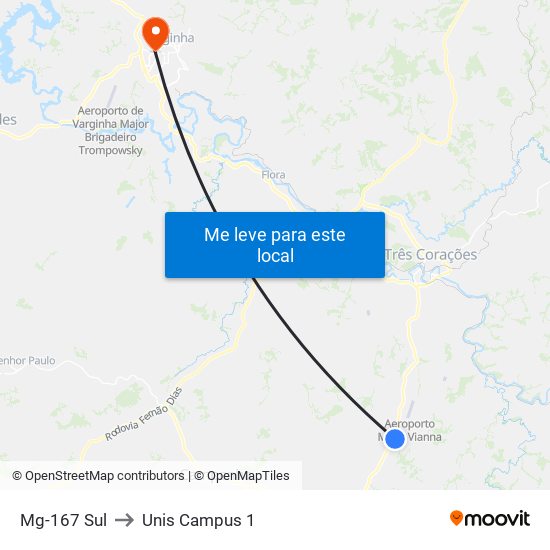 Mg-167 Sul to Unis Campus 1 map