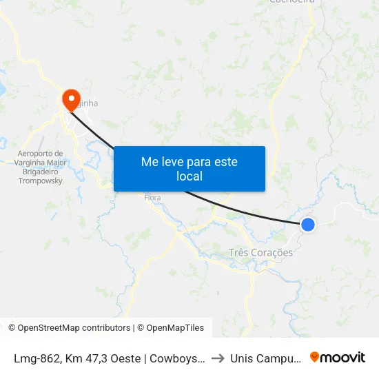 Lmg-862, Km 47,3 Oeste | Cowboys Bar to Unis Campus 1 map