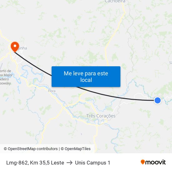 Lmg-862, Km 35,5 Leste to Unis Campus 1 map