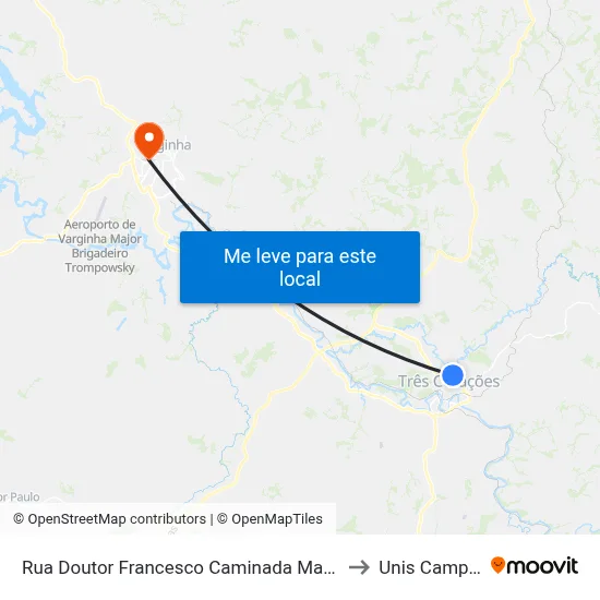 Rua Doutor Francesco Caminada Margotti, 600 to Unis Campus 1 map