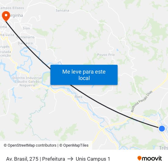 Av. Brasil, 275 | Prefeitura to Unis Campus 1 map