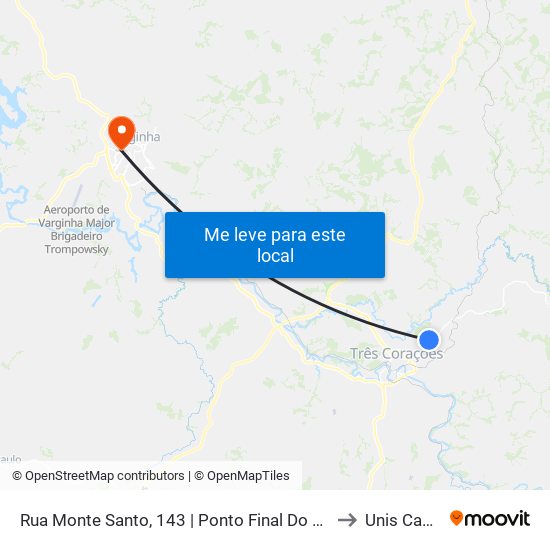 Rua Monte Santo, 143 | Ponto Final Do Jardim Belo Horizonte to Unis Campus 1 map