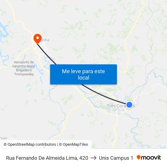 Rua Fernando De Almeida Lima, 420 to Unis Campus 1 map