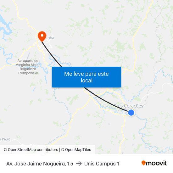 Av. José Jaime Nogueira, 15 to Unis Campus 1 map