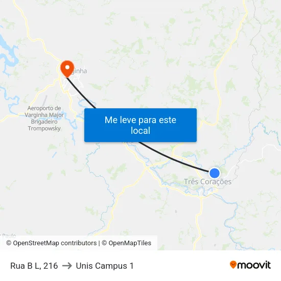 Rua B L, 216 to Unis Campus 1 map