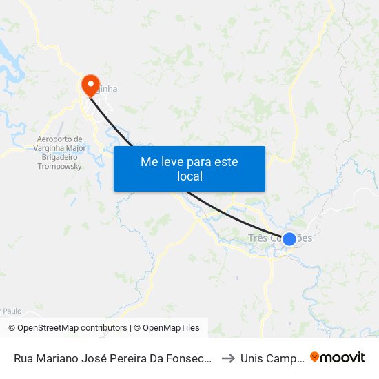 Rua Mariano José Pereira Da Fonseca Reis, 194 to Unis Campus 1 map