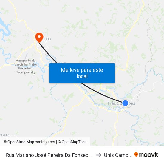 Rua Mariano José Pereira Da Fonseca Reis, 290 to Unis Campus 1 map