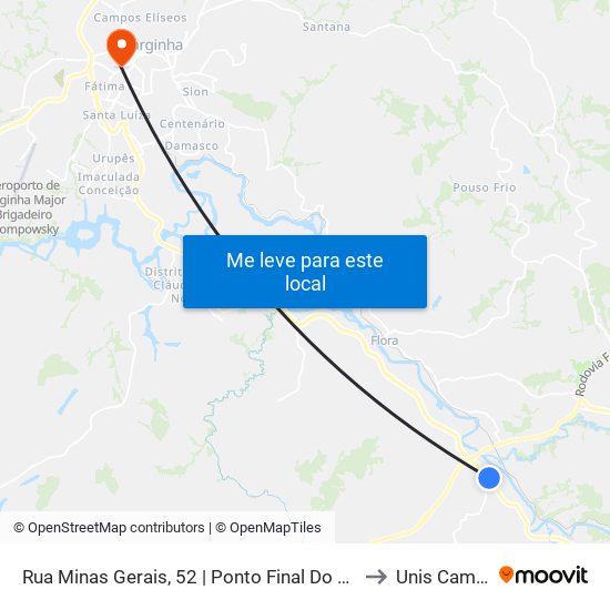 Rua Minas Gerais, 52 | Ponto Final Do Amadeu Miguel to Unis Campus 1 map