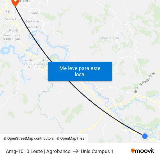 Amg-1010 Leste | Agrobanco to Unis Campus 1 map