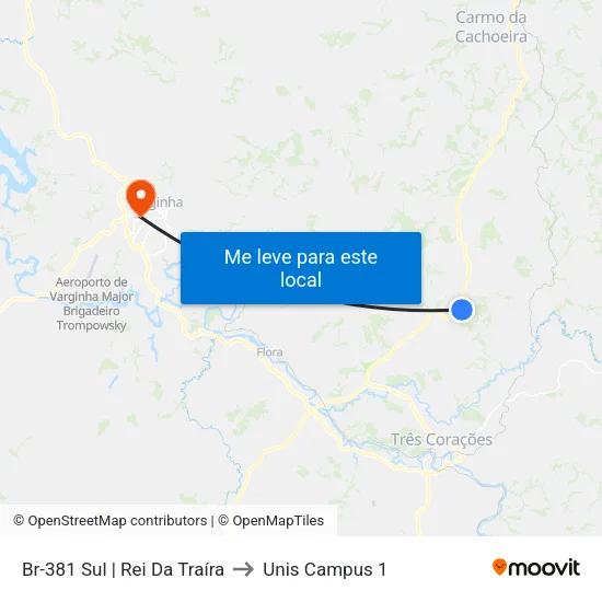 Br-381 Sul | Rei Da Traíra to Unis Campus 1 map