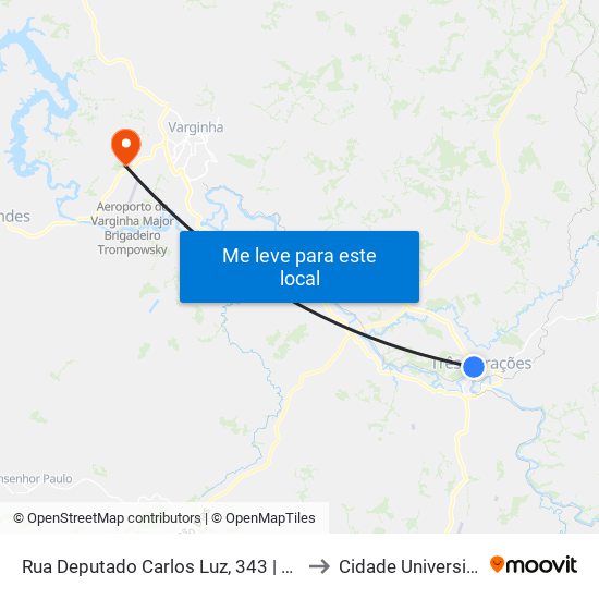 Rua Deputado Carlos Luz, 343 | Unincor to Cidade Universitária map